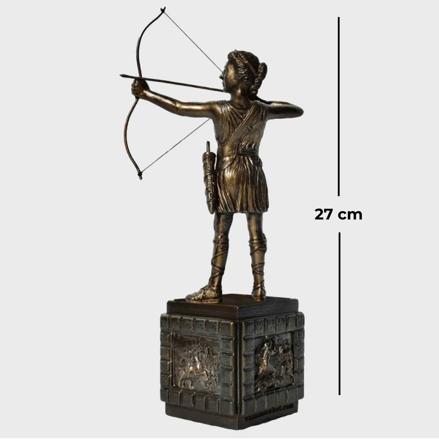 27 cm antik bronz Kaideli Okçu Amazon Kadını Heykeli Biblo ön görünüm